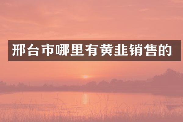 邢台市哪里有黄韭销售的