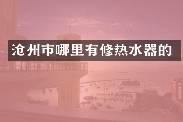 沧州市哪里有修热水器的