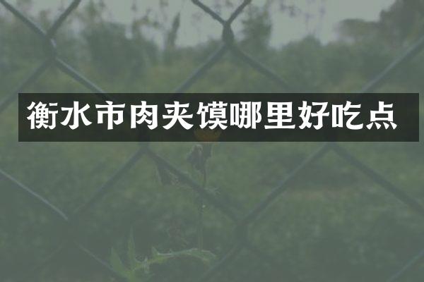衡水市肉夹馍哪里好吃点
