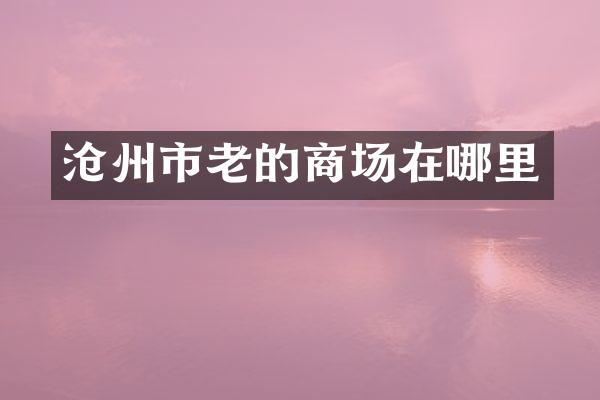 沧州市老的商场在哪里