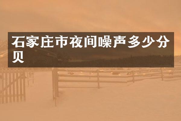 石家庄市夜间噪声多少分贝