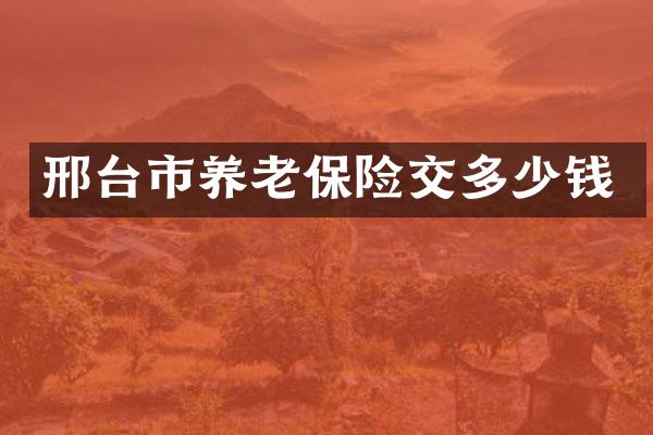 邢台市养老保险交多少钱