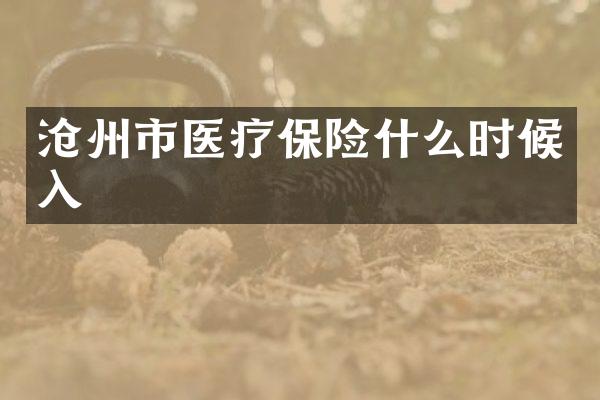 沧州市医疗保险什么时候入