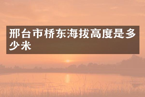邢台市桥东海拔高度是多少米