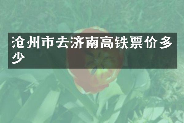 沧州市去济南高铁票价多少