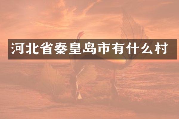 河北省秦皇岛市有什么村