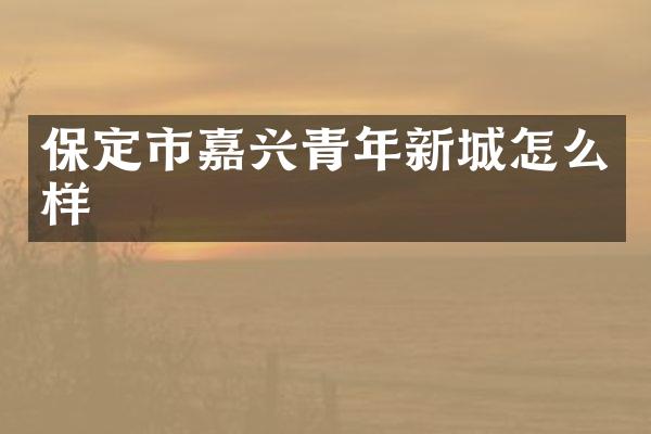 保定市嘉兴青年新城怎么样