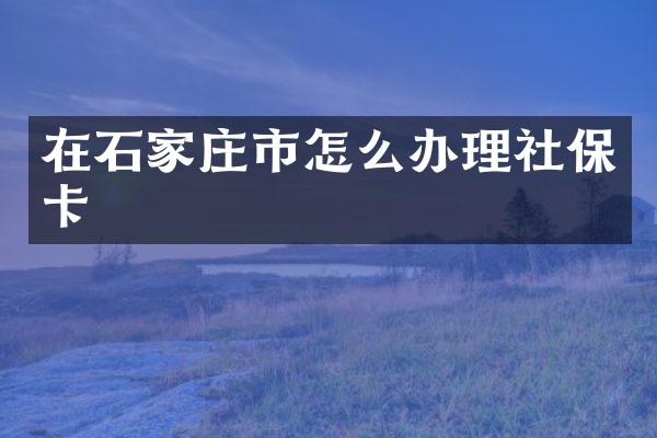 在石家庄市怎么办理社保卡