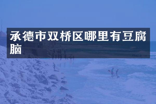 承德市双桥区哪里有豆腐脑