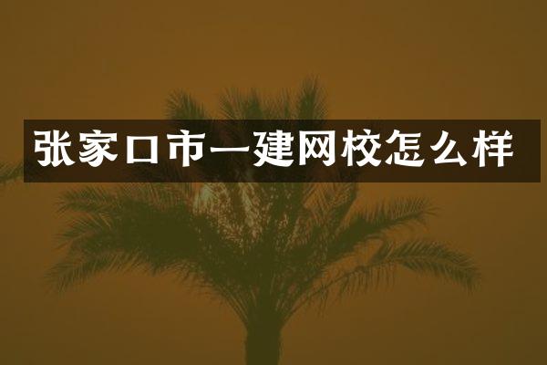 张家口市一建网校怎么样