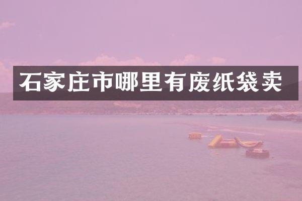 石家庄市哪里有废纸袋卖