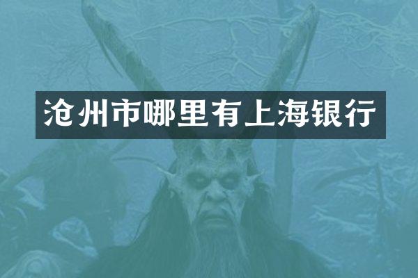 沧州市哪里有上海银行