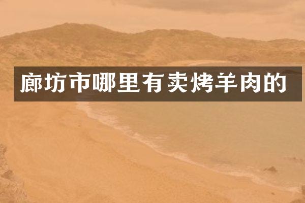 廊坊市哪里有卖烤羊肉的