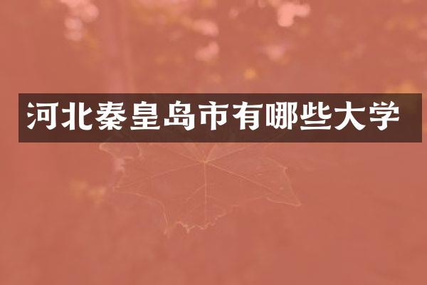 河北秦皇岛市有哪些大学