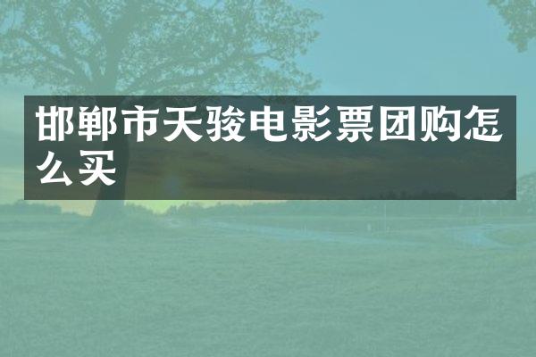 邯郸市天骏电影票团购怎么买