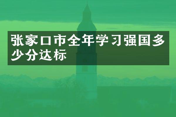 张家口市全年学习强国多少分达标