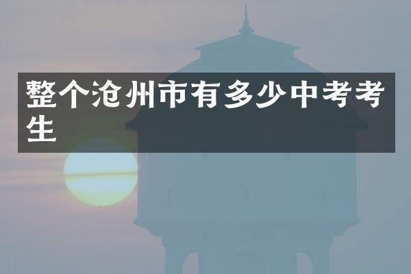 整个沧州市有多少中考考生