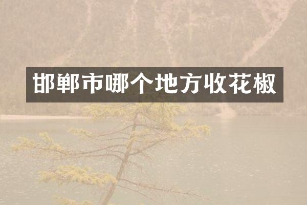 邯郸市哪个地方收花椒