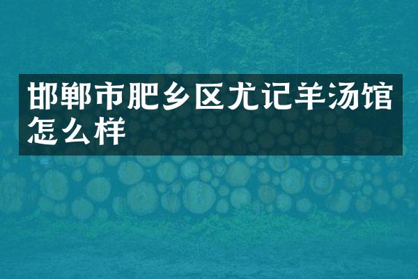 邯郸市肥乡区尤记羊汤馆怎么样