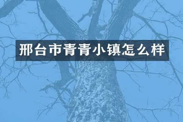 邢台市青青小镇怎么样