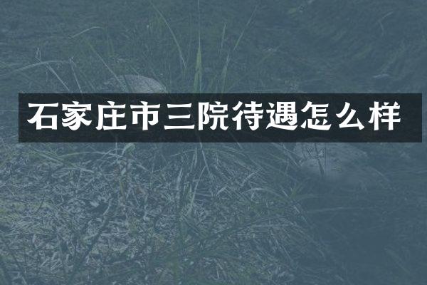 石家庄市三院待遇怎么样