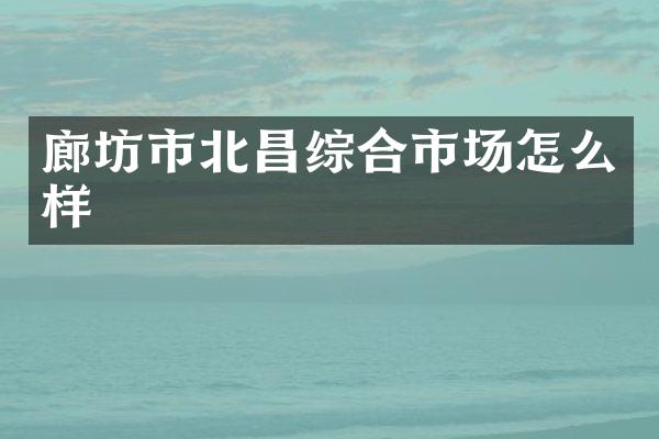 廊坊市北昌综合市场怎么样