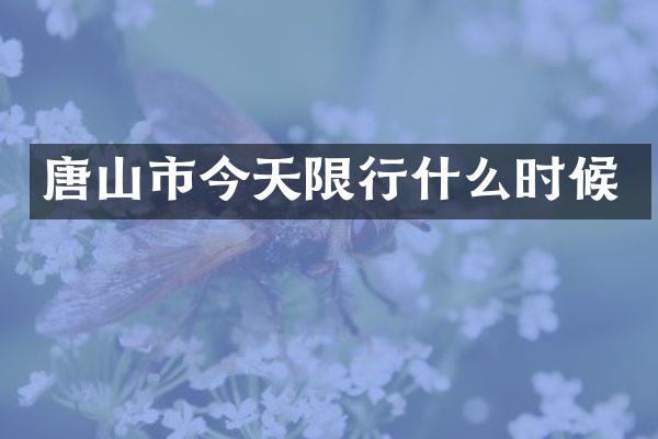 唐山市今天限行什么时候