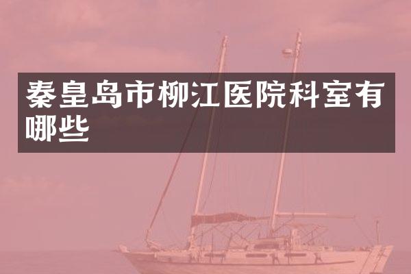 秦皇岛市柳江医院科室有哪些