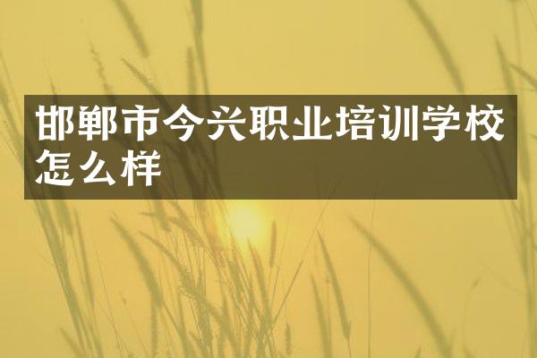 邯郸市今兴职业培训学校怎么样