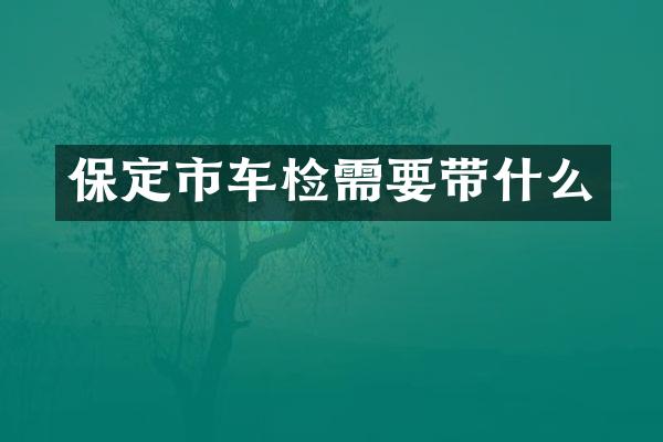 保定市车检需要带什么
