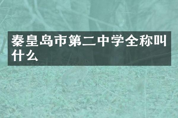 秦皇岛市第二中学全称叫什么