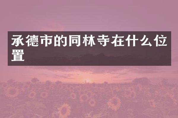 承德市的同林寺在什么位置