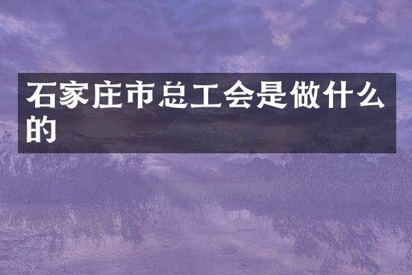 石家庄市总工会是做什么的