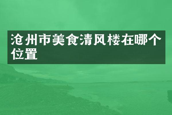 沧州市美食清风楼在哪个位置