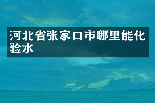 河北省张家口市哪里能化验水