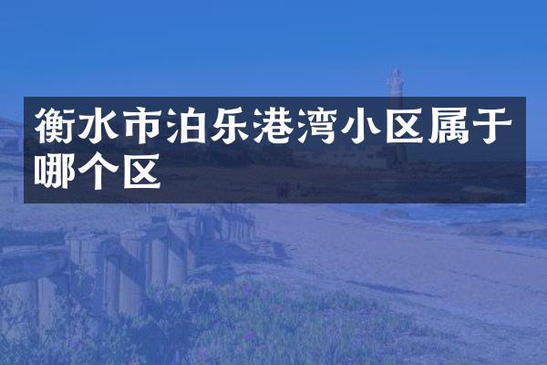 衡水市泊乐港湾小区属于哪个区