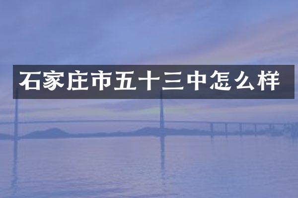 石家庄市五十三中怎么样
