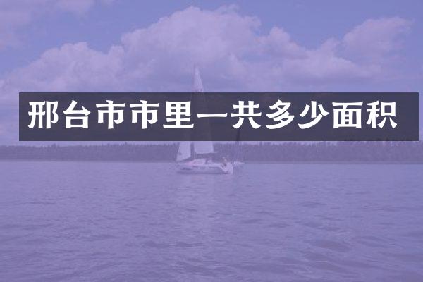 邢台市市里一共多少面积