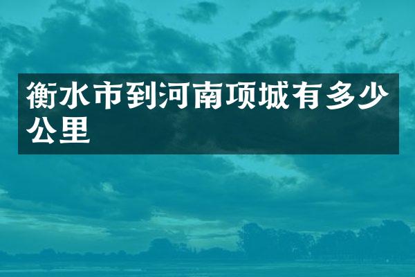 衡水市到河南项城有多少公里