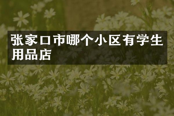 张家口市哪个小区有学生用品店