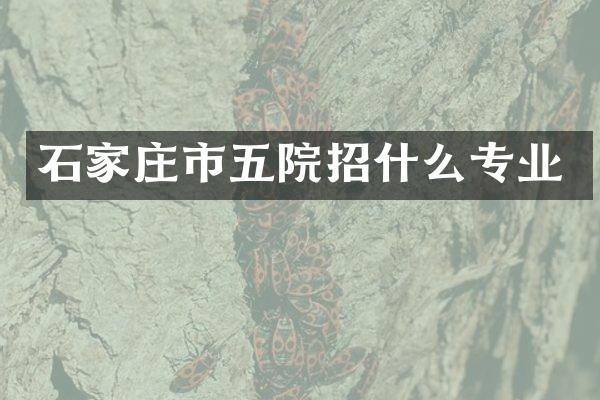 石家庄市五院招什么专业