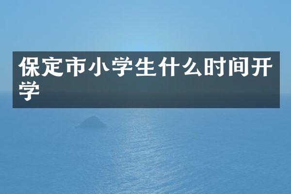 保定市小学生什么时间开学