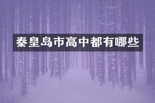 秦皇岛市高中都有哪些