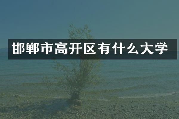 邯郸市高开区有什么大学