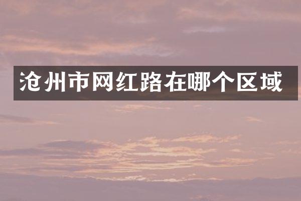 沧州市网红路在哪个区域