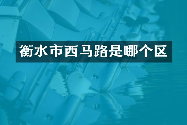 衡水市西马路是哪个区