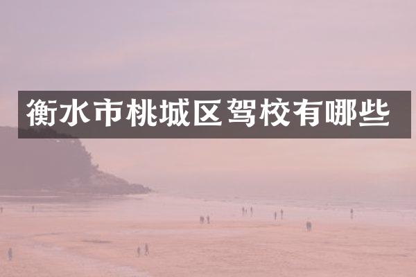 衡水市桃城区驾校有哪些