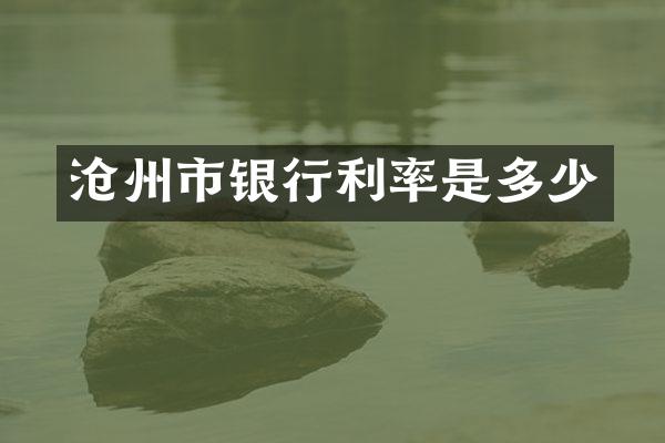 沧州市银行利率是多少