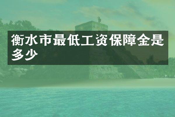衡水市最低工资保障金是多少