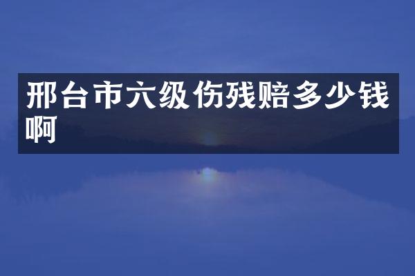 邢台市六级伤残赔多少钱啊